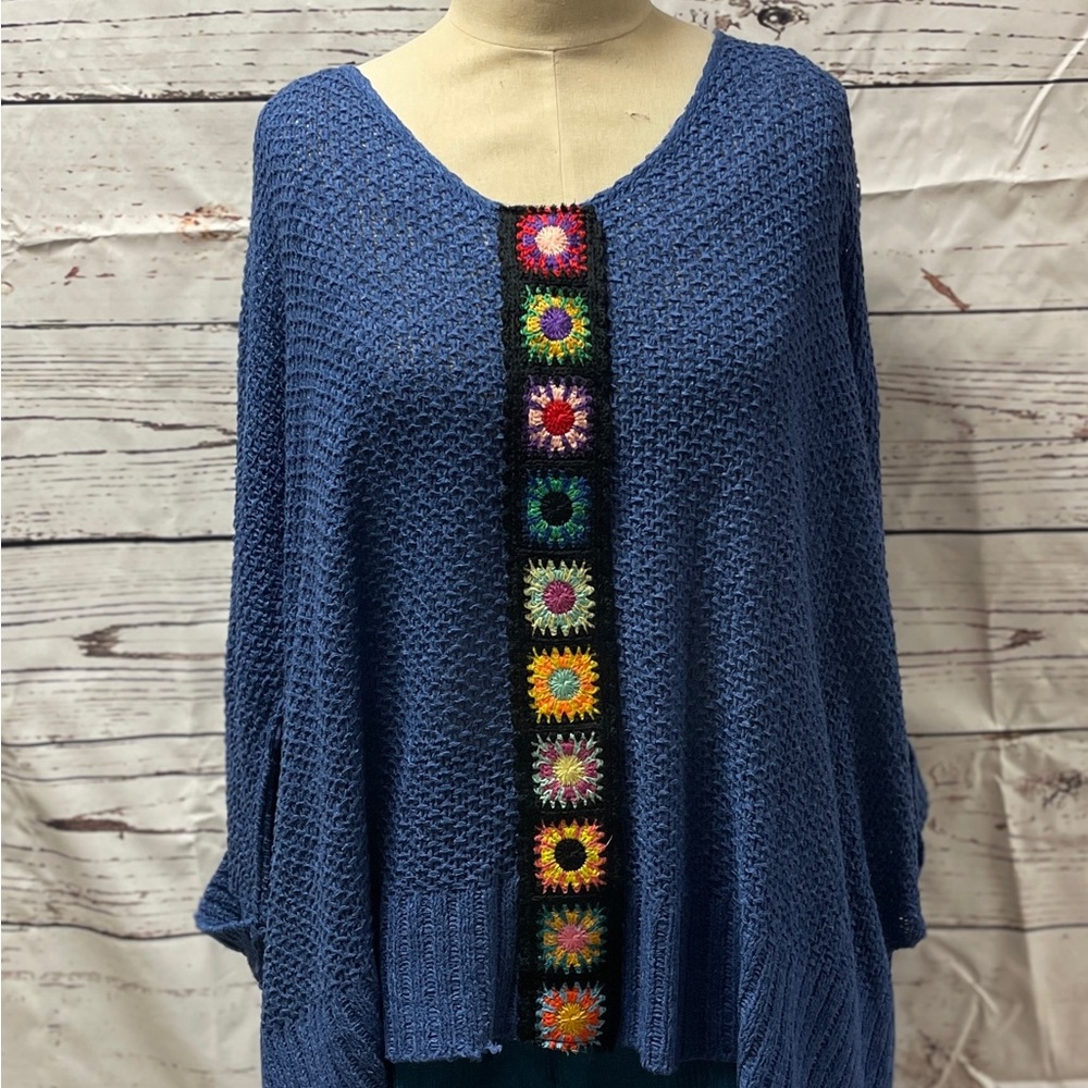 Blue Granny Square Sweater